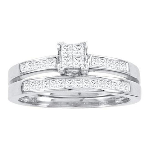 14KT White Gold 0.50CTW DIAMOND INVISIBLE BRIDAL SET