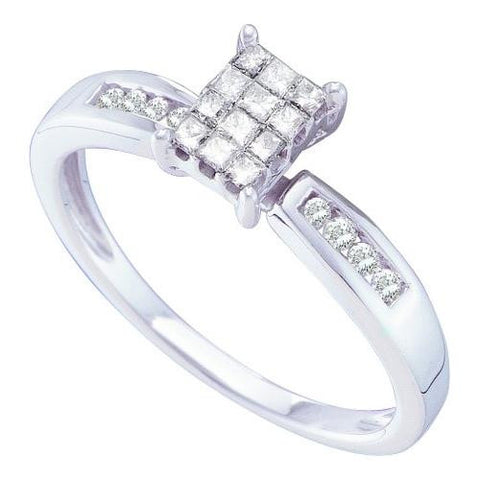 14KT White Gold 0.25CTW DIAMOND INVISIBLE RING