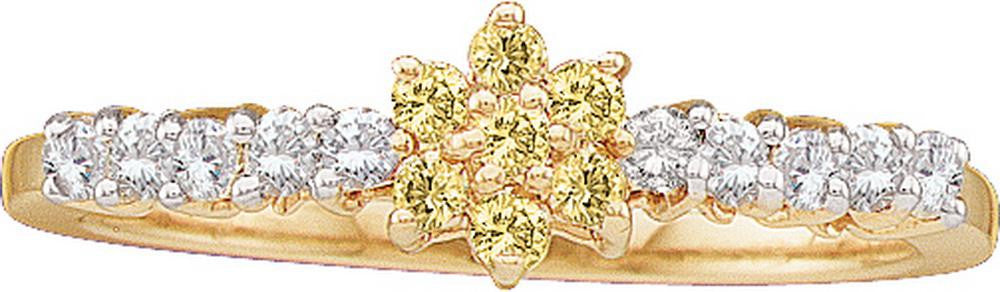 1-3CTW-Diamond YELLOW FLOWER RING