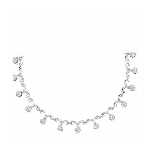 14KT White Gold 2.00CT DIAMOND FLOWER NECKLACE