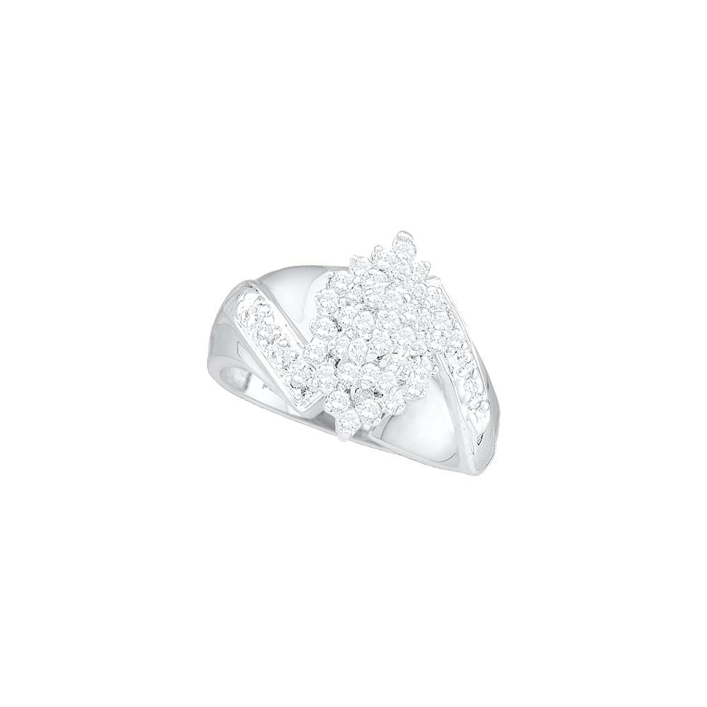 1-2CTW-Diamond CLUSTER RING