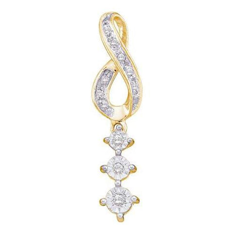 10KT Yellow Gold 0.10CTW DIAMOND  FASHION PENDANT