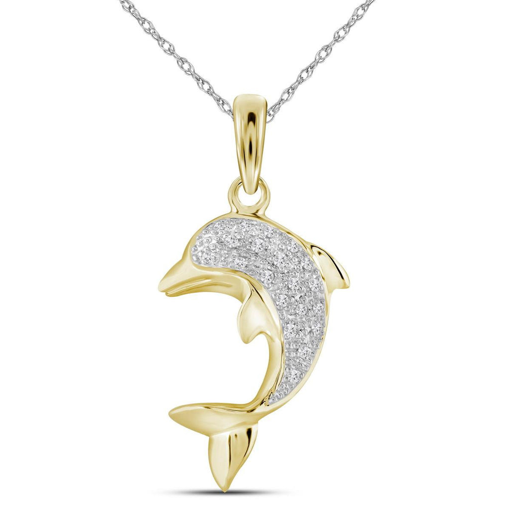 1-10CT-Diamond DOLPHIN PENDANT