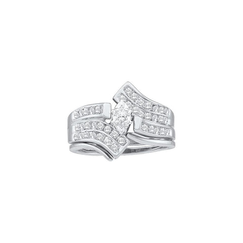 1-2CT-Diamond MQ-CENTER BRIDAL SET