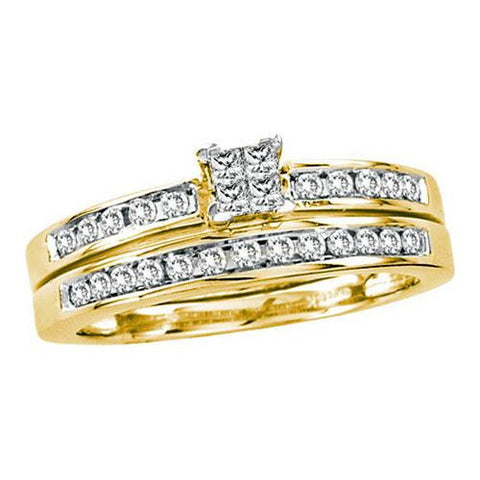 14KT Yellow Gold 0.50CTW DIAMOND INVISIBLE BRIDAL SET