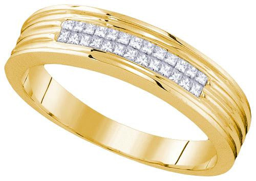 14KT Yellow Gold 0.25CT DIAMOND INVISBLE MENS BAND