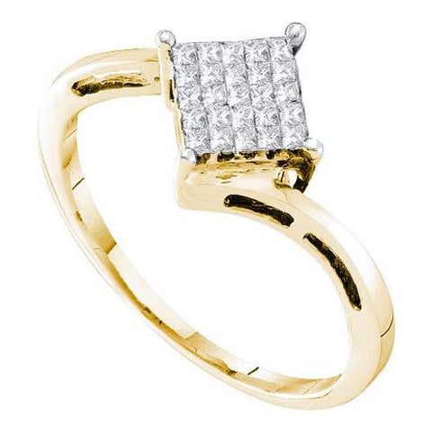 14K Yellow-gold 0.25 CTW DIAMOND  INVISIBLE RING