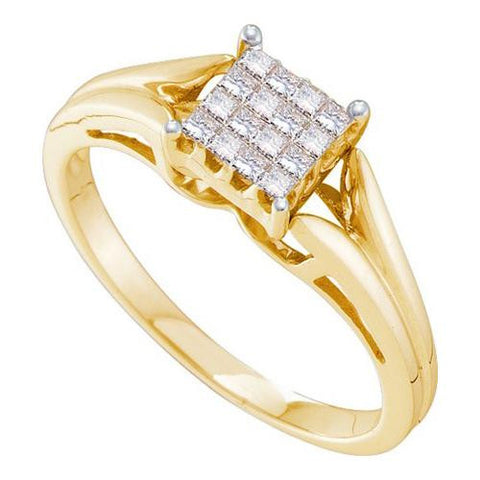 14K Yellow-gold 0.25CTW DIAMOND  INVISIBLE RING