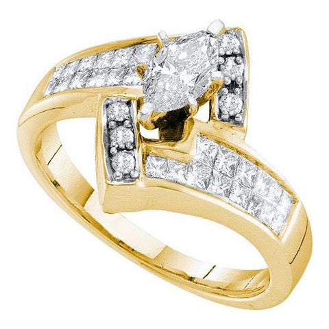 14KT Yellow Gold 1.00CTW DIAMOND  MARQUISE CENTER BRIDAL SET