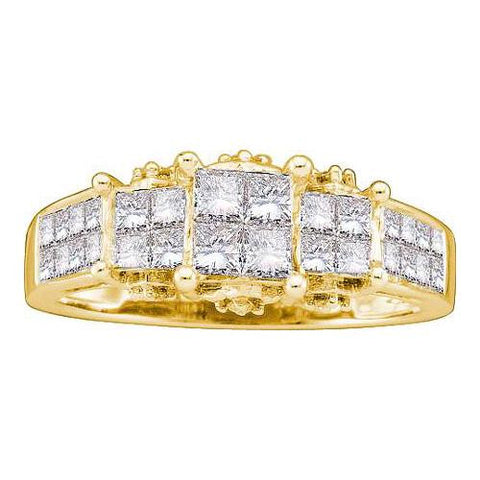 14KT Yellow Gold 1.00CTW DIAMOND LADIES INVISIBLE  RING