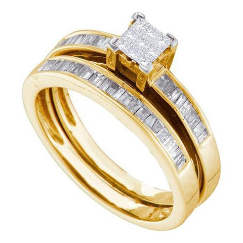 14KT Yellow Gold 0.50CTW DIAMOND INVISIBLE BRIDAL SET