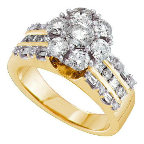 14K Yellow-gold 2.08CT DIAMOND FLOWER RING