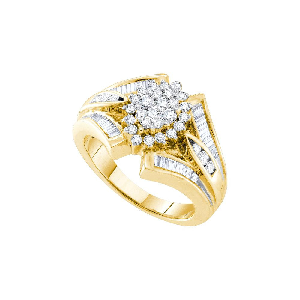 3-4CTW-Diamond FLOWER RING