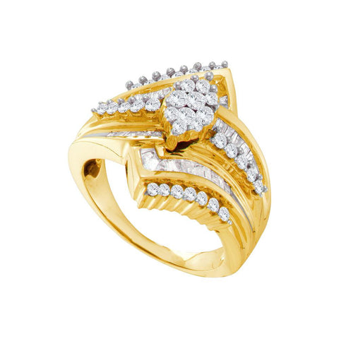 1 CTW-Diamond CLUSTER BRIDAL RING