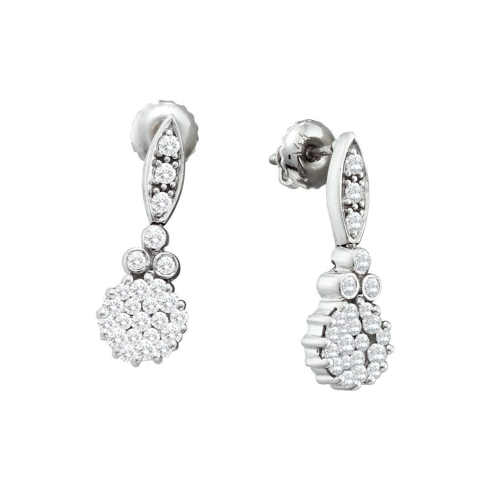 5-8CT-Diamond FLOWER EARRINGS