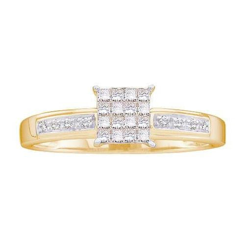 14KT Yellow Gold 0.25CTW DIAMOND  INVISIBLE RING