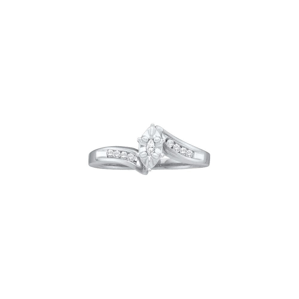 1-6CTW-Diamond MQ-CENTER BRIDAL RING