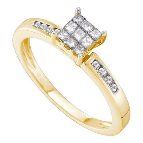 14KT Yellow Gold 0.25CTW DIAMOND  INVISIBLE RING