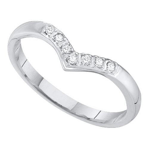 10KT White Gold 0.07CTW DIAMOND LADIES BAND