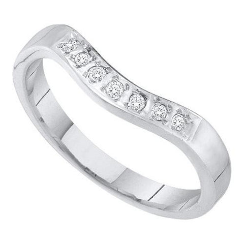 10KT White Gold 0.07CTW DIAMOND  CLUSTER  BAND