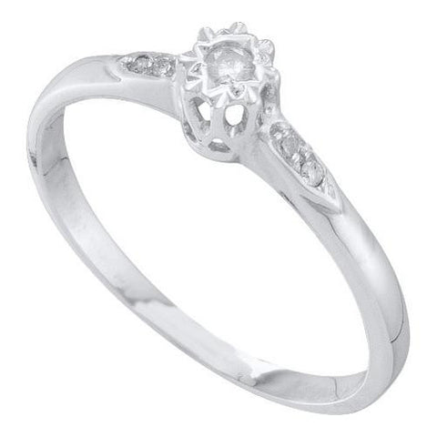 10KT White Gold 0.06CTW DIAMOND ROUND CENTER BRIDAL RING