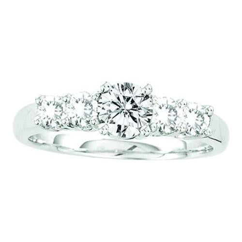 14K White-gold 1.00CT-DIAMOND 0.50CT-CRD BRIDAL RING