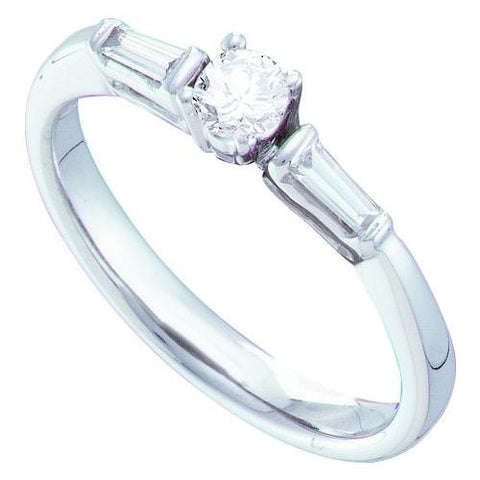 14KT White Gold 0.28CTW DIAMOND ROUND CENTER BRIDAL RING