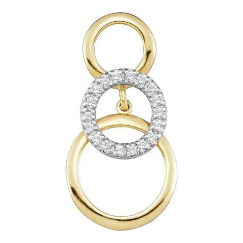 10KT Yellow Gold Two Tone 0.15CTW  DIAMOND CIRCLE LADIES  PENDANT