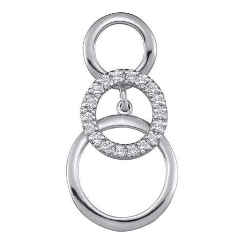 10KT White Gold 0.15CTW ROUND DIAMOND CIRCLE LADIES FASHION PENDANT