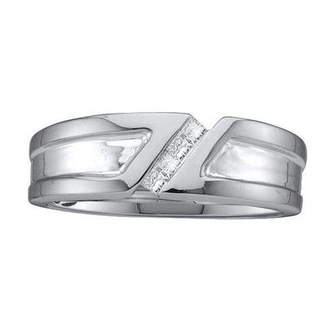 14KT White Gold 0.15CTW DIAMOND MENS INVISIBLE  BAND