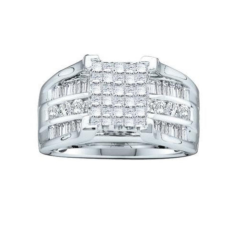 14KT White Gold 1.50CTW  DIAMOND LADIES INVISIBLE RING