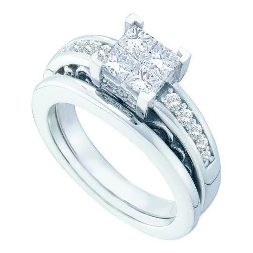 14KT White Gold 1.00CTW DIAMOND INVISIBLE BRIDAL SET