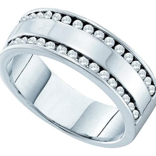 14K White-gold 0.50CTW ROUND DIAMOND LADIES CLUSTER BAND