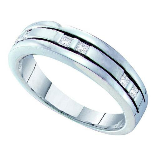 14KT White Gold 0.25CTW DIAMOND  INVISBLE MENS BAND