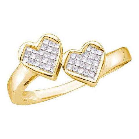 14K Yellow-gold 0.25CTW DIAMOND HEART LADIES  RING