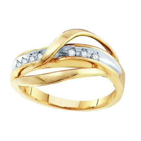 10KT Yellow Gold 0.10CTW DIAMOND LADIES BAND