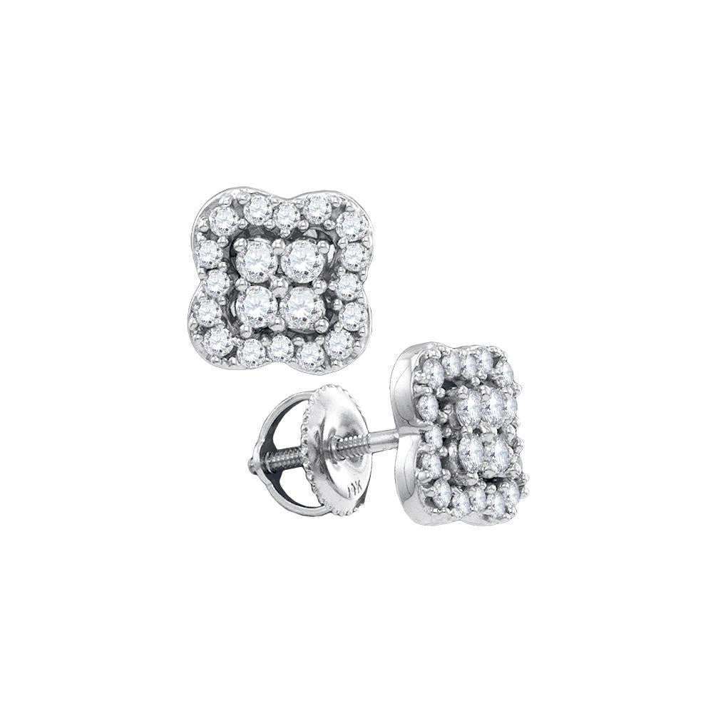 5-8CT-Diamond FLOWER EARRING