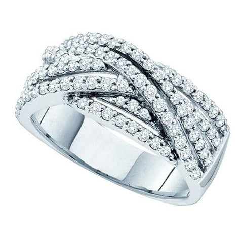 14KT White Gold 0.88CTW ROUND DIAMOND LADIES FASHION BAND