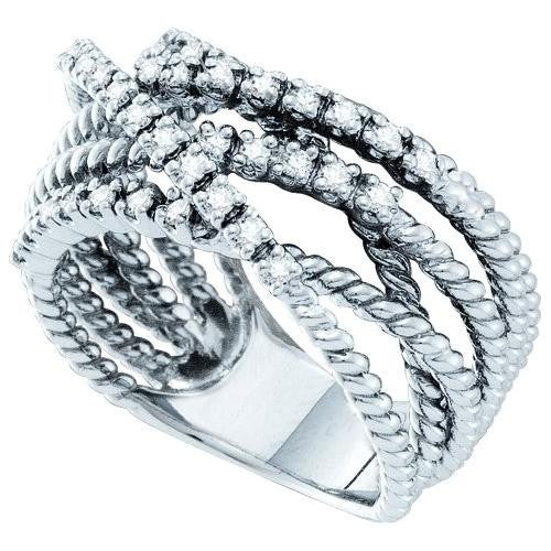 14KT White Gold 0.45CTW DIAMOND  FASHION  BAND