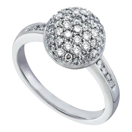 14KT White Gold 0.50CTW  DIAMOND HEART RING