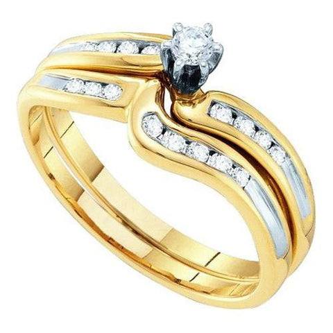 10KT Yellow Gold 0.27CTW DIAMOND BRIDAL SET