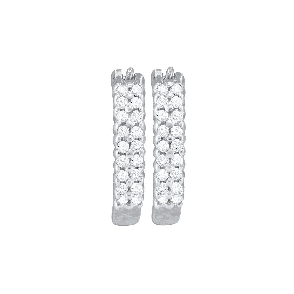 1-4CTW-Diamond HOOP EARRINGS