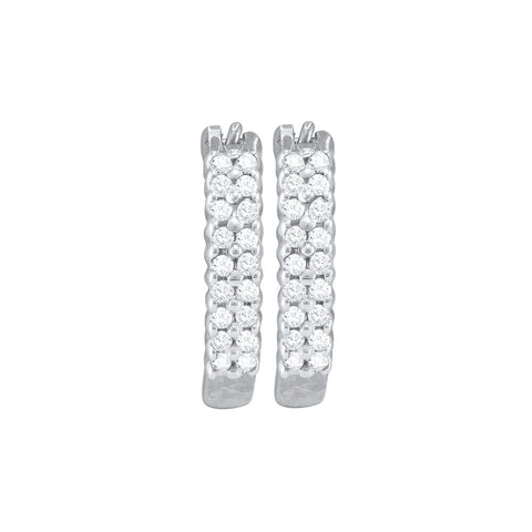 1-4CTW-Diamond HOOP EARRINGS