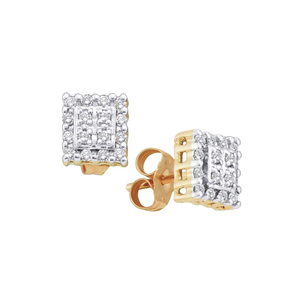 1-4CTW-Diamond CLUSTER EARRINGS