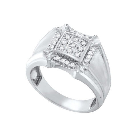 1-4CT-Diamond CLUSTER MENS RING