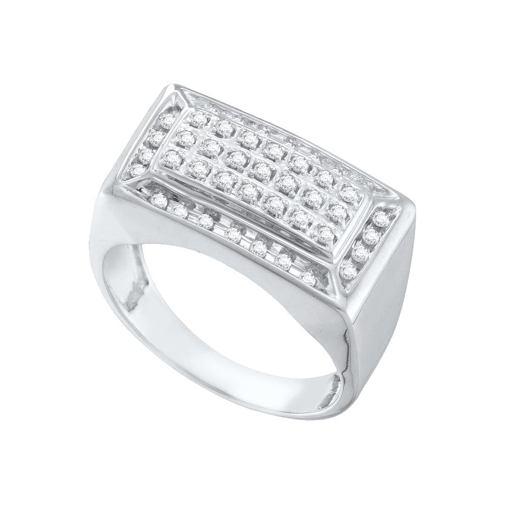 1-2CT-Diamond CLUSTER MENS RING