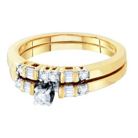 10K Yellow-gold 0.30CTW DIAMOND BRIDAL SET