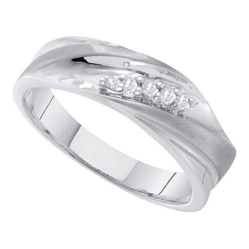 10KT White Gold 0.10CTW DIAMOND MENS FASHION RING