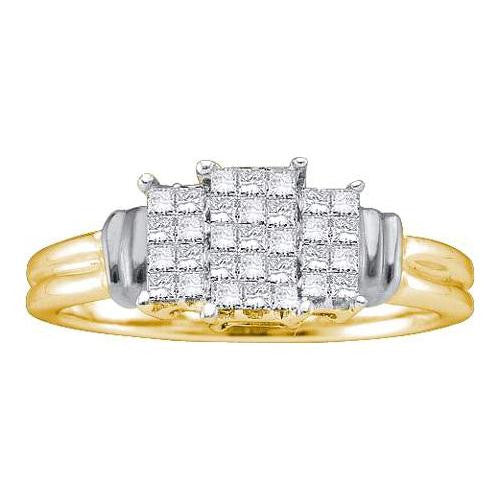 14KT Yellow Gold 0.25CTW  DIAMOND LADIES INVISIBLE RING