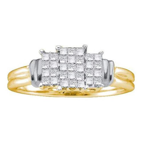 14KT Yellow Gold 0.25CTW  DIAMOND LADIES INVISIBLE RING